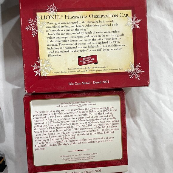 Lot of 4 TRAIN Xmas Hallmark Keepsake Ornaments - Lionel Locomotive, Caboose Car - Picture 14 of 16